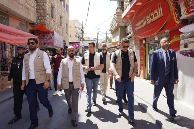 جولة لحزب الميثاق في وسط مدينة جرش